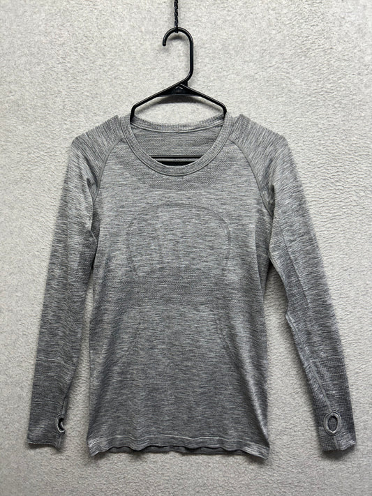 Lululemon Swiftly Tech Long Sleeve Crew Size 8 Heathered Slate
