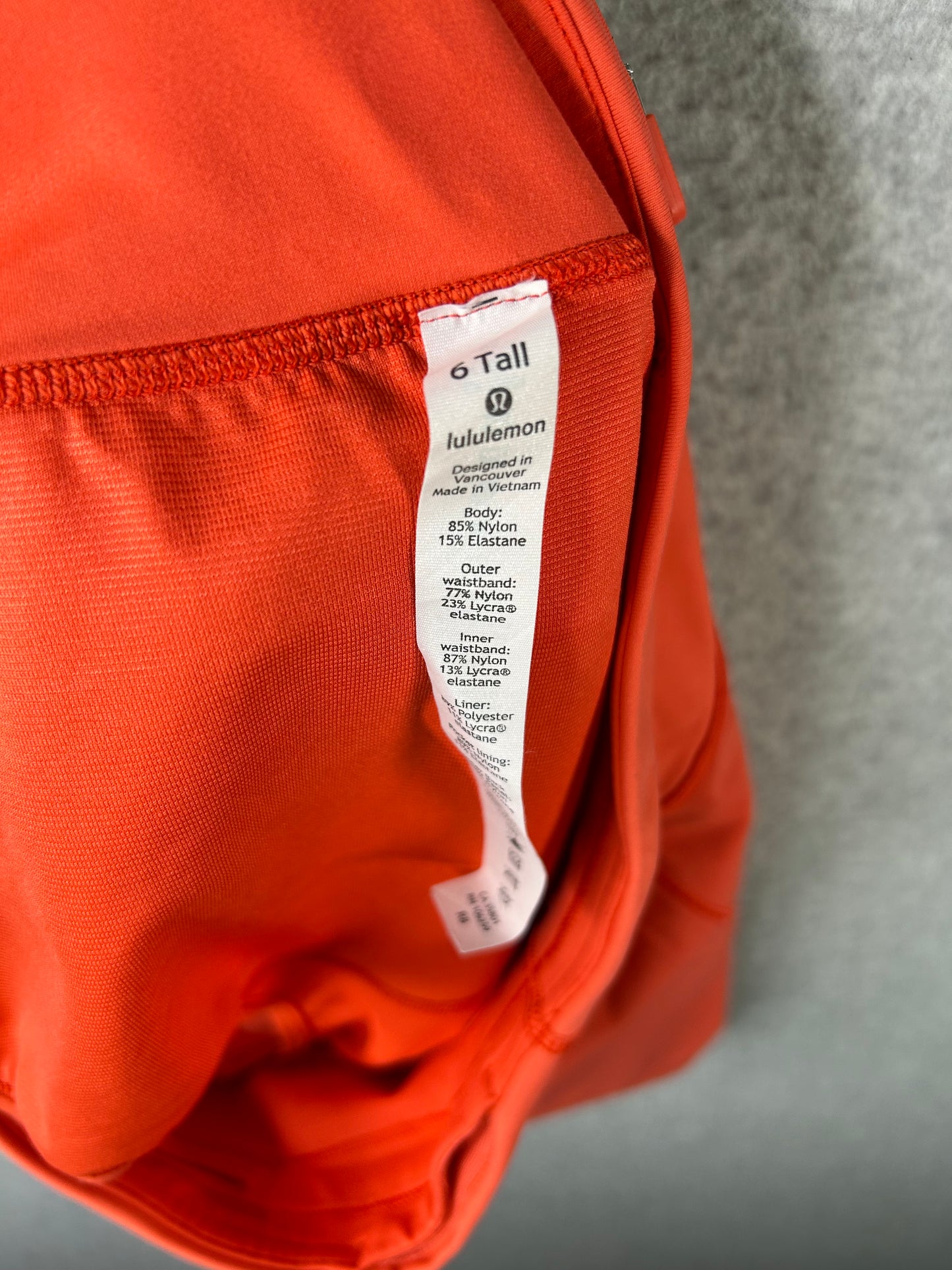 Lululemon Speed Up Short Long 4" Size 6 Hot Sunset