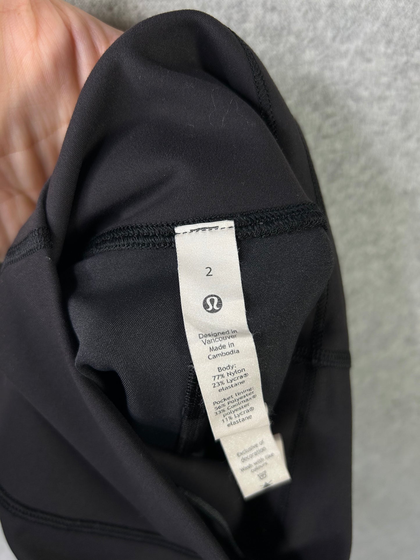 Lululemon Wunder Train High Rise Short 8" Size 2 Black