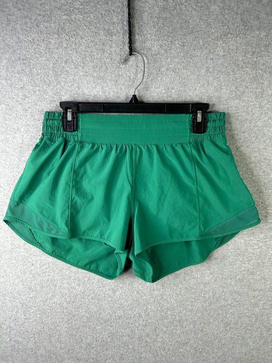 Lululemon Hotty Hot High Rise Lined Short 2.5” Size 10 Cascadia Green (Square Dot)