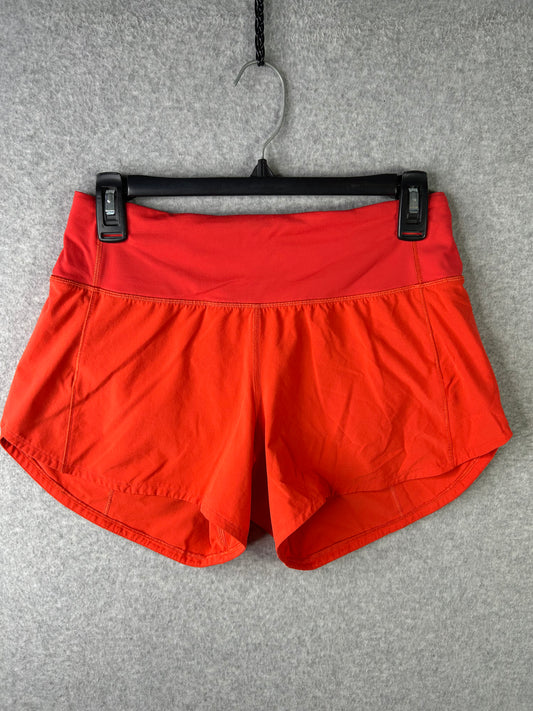 Lululemon Speed Up Mid-Rise Lined Short 4" Size 4 Solar Orange