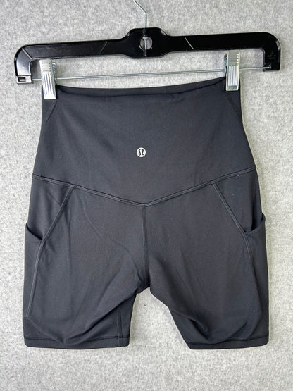 Lululemon Align High Rise Short 6" Pockets Size 4 Black
