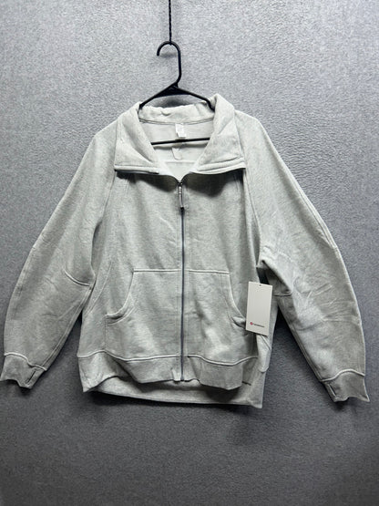 Lululemon Scuba Oversized Funnel-Neck Full Zip Size XL/XXL Heathered Core Ultra Light Grey