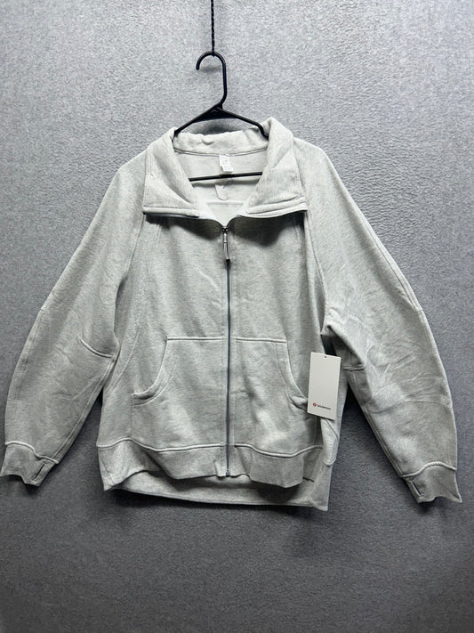 Lululemon Scuba Oversized Funnel-Neck Full Zip Size XL/XXL Heathered Core Ultra Light Grey