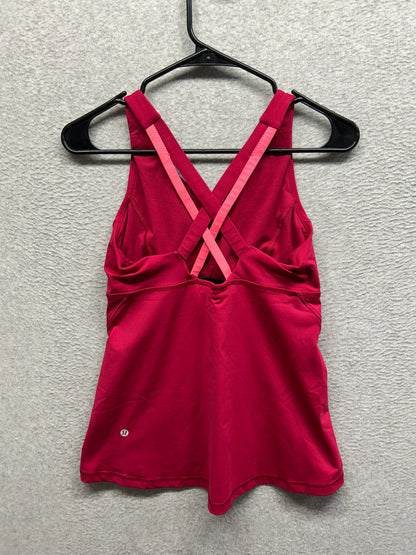 Lululemon Stash N Run Tank Size 6 Ruby Red / Glossy