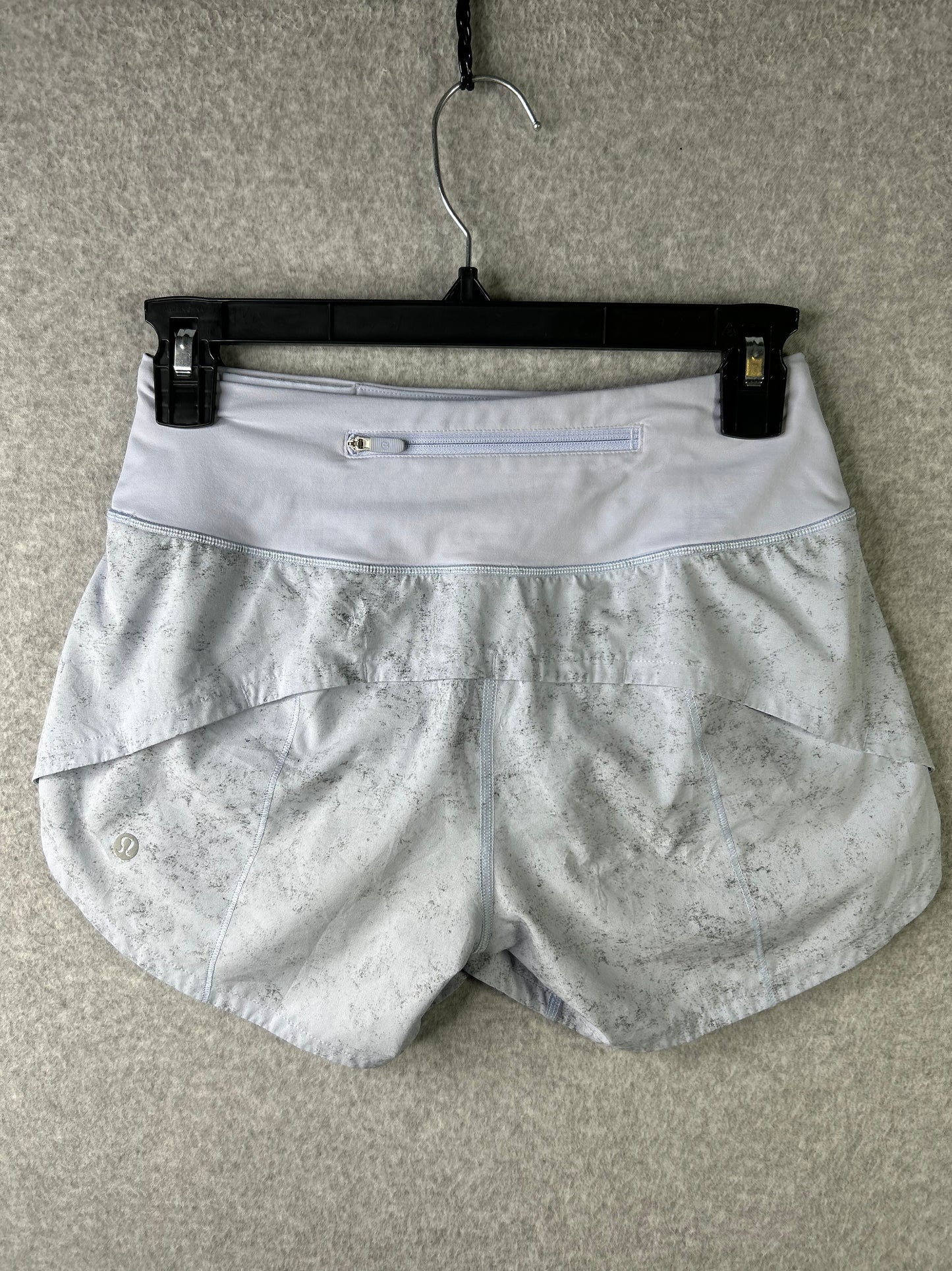 Lululemon Speed Up Mid-Rise Lined Short 4" Size 2 Gravel Dust Pastel Blue Multi / Pastel Blue