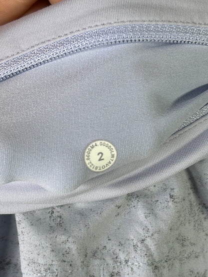 Lululemon Speed Up Mid-Rise Lined Short 4" Size 2 Gravel Dust Pastel Blue Multi / Pastel Blue