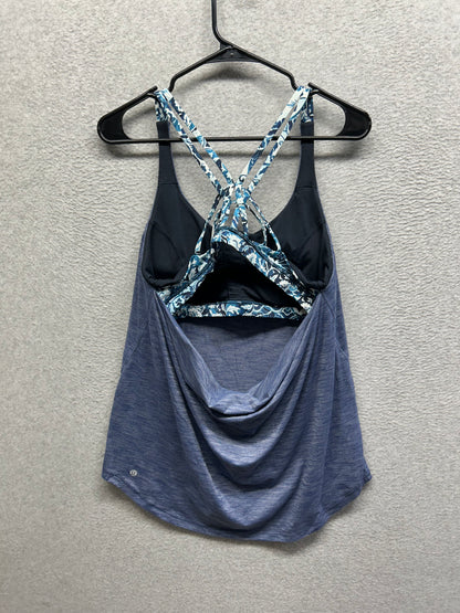 Lululemon Moment To Movement 2-In-1 Tank Size 12 Heathered Thunder Blue