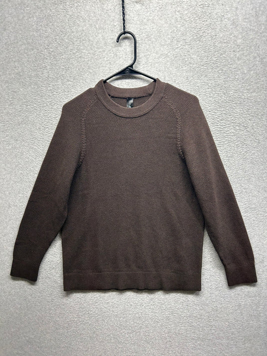 Lululemon Textured Knit Crewneck Sweater Size Small Heathered Brown