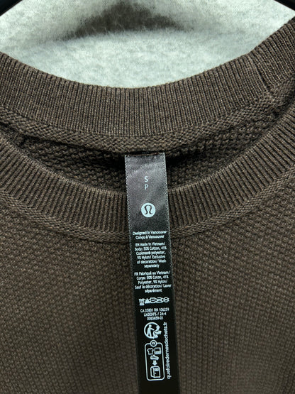 Lululemon Textured Knit Crewneck Sweater Size Small Heathered Brown