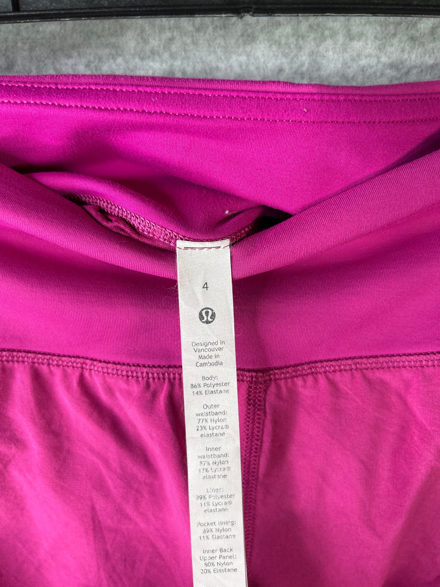 Lululemon Speed Up Short Long 4" Size 4 Ripened Raspberry