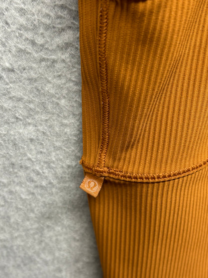 Lululemon Power Pivot Ribbed Tank Top Size 12 Butternut Brown