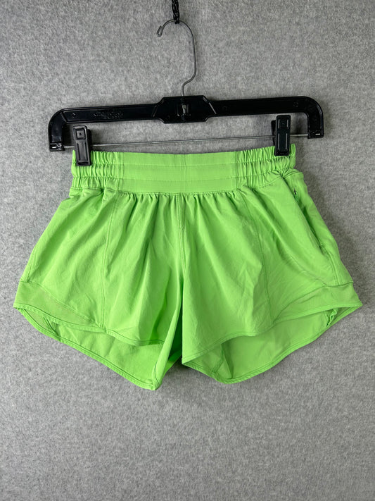 Lululemon Hotty Hot Low-Rise Lined Short 4" Size 4 Scream Green Light