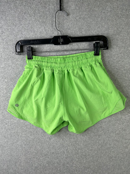 Lululemon Hotty Hot Low-Rise Lined Short 4" Size 4 Scream Green Light