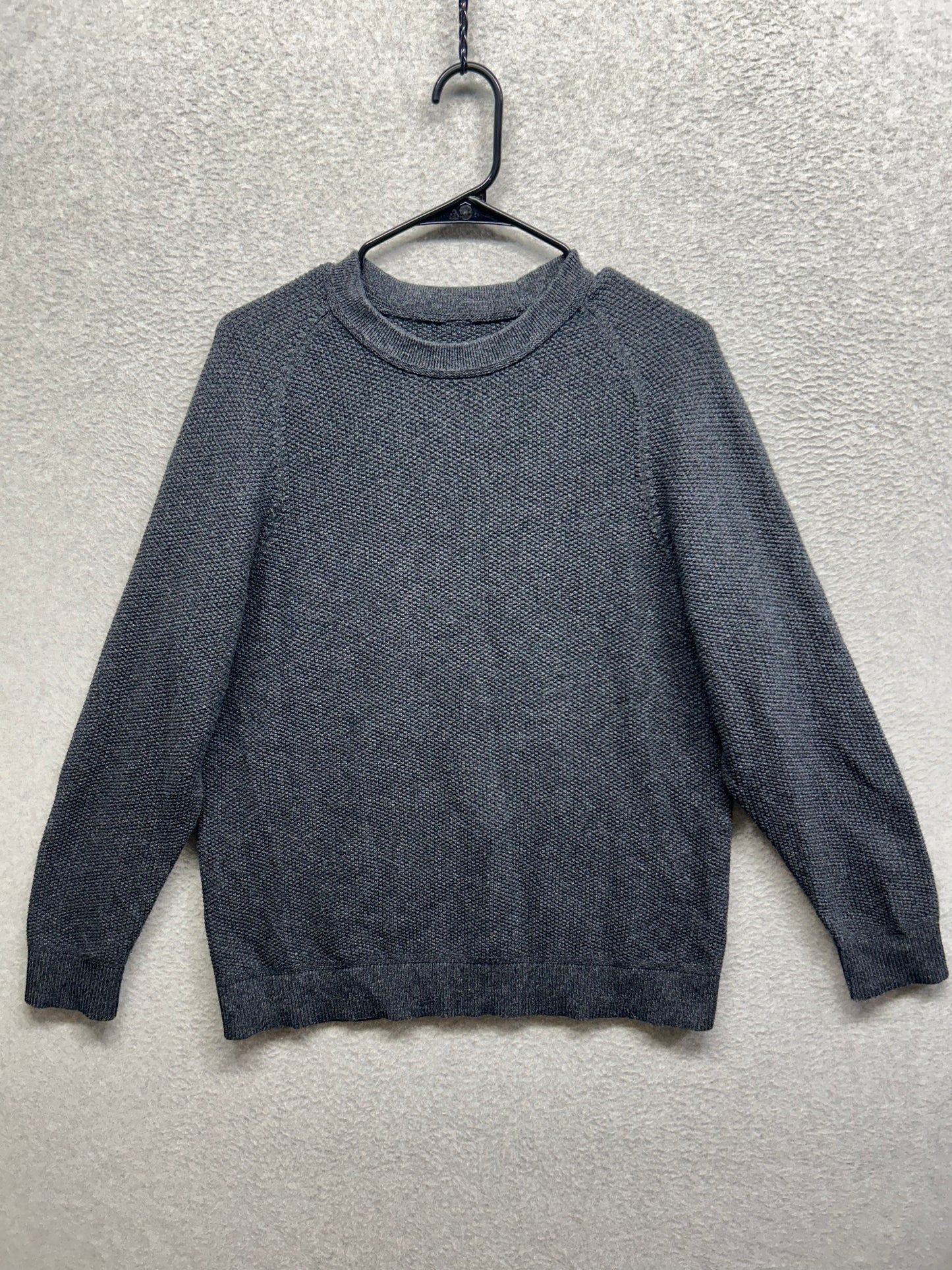 Lululemon Textured Knit Crewneck Sweater Size Medium Heathered Classic Navy