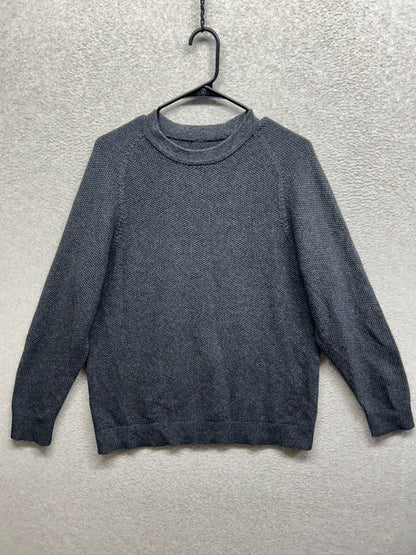 Lululemon Textured Knit Crewneck Sweater Size Medium Heathered Classic Navy