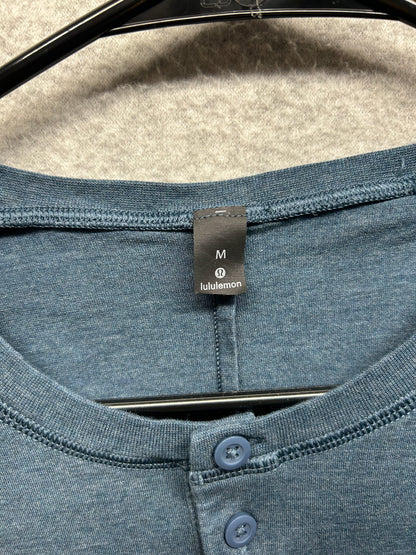 Lululemon 5 Year Basic Long Sleeve Henley Size Medium Code Blue