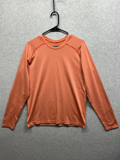 Lululemon Metal Vent Tech Long Sleeve Shirt 2.0 Size Medium Spandex Stripe Warm Coral