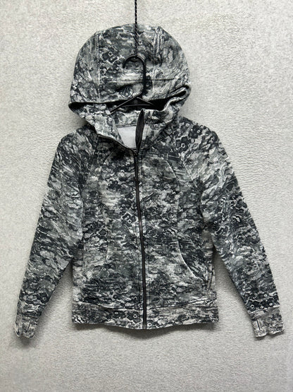 Lululemon Scuba Hoodie Light Cotton Fleece Size 8 Masked Lace Starlight Black