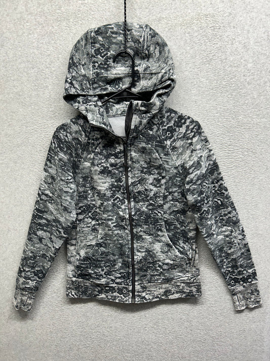 Lululemon Scuba Hoodie Light Cotton Fleece Size 8 Masked Lace Starlight Black