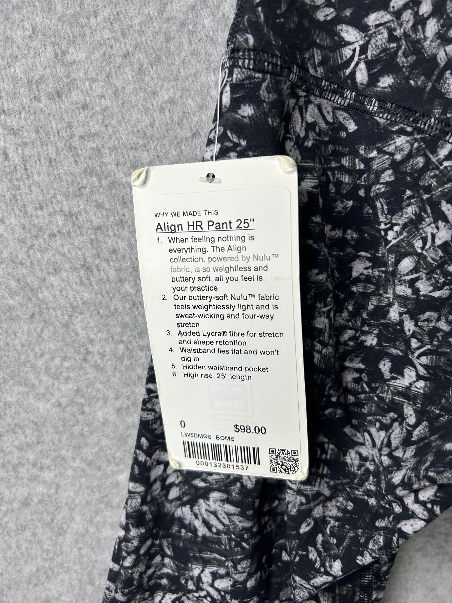 Lululemon Align High-Rise Pant 25" Size 0 Blossom Overlay Starlight Multi