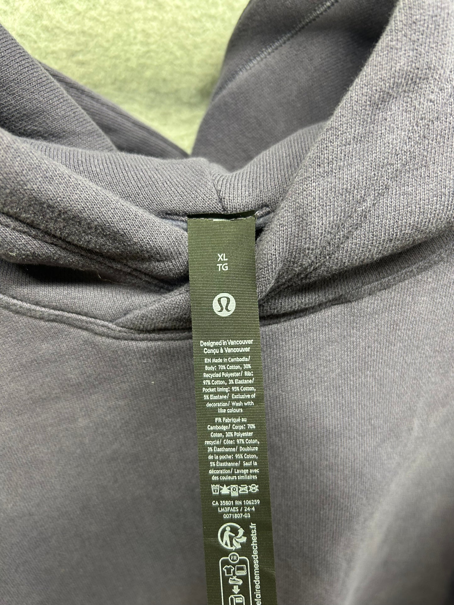 Lululemo Steady State Pullover Hoodie Size XL Purple