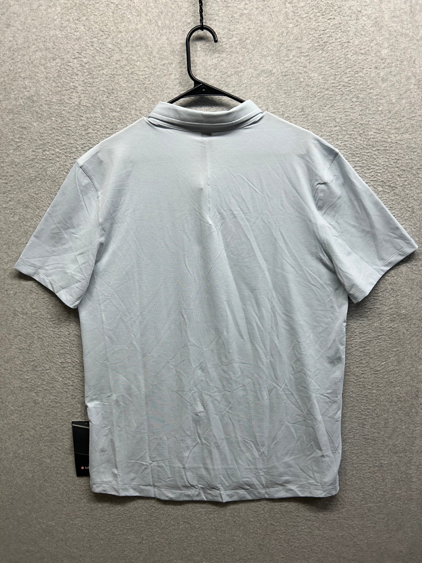 Lululemon Evolution Short Sleeve Polo Shirt Size XL Heathered Starch Blue