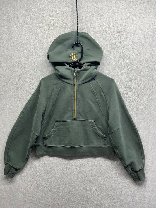 Lululemon Scuba Oversized Half Zip Hoodie Gold Zip Size XS/S (Square) Dark Forest