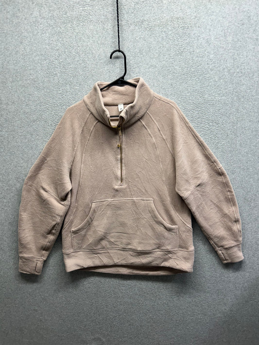 Lululemon Scuba Tumbled Fleece Funnel-Neck Half Zip Size M/L (Square) Adaptive Pink | Gold