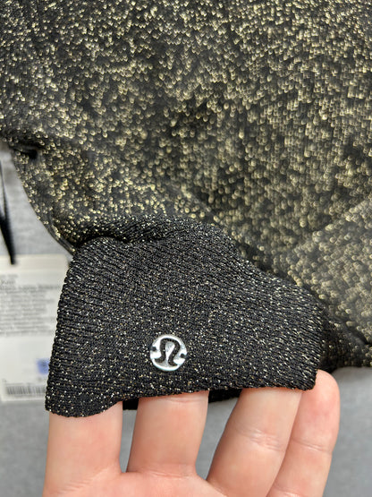 Lululemon Glitter Knit Twist-Back Long-Sleeve Shirt Size Large Black