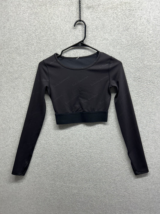 Lululemon Wunder Train Cropped Long Sleeve Size 2 Black