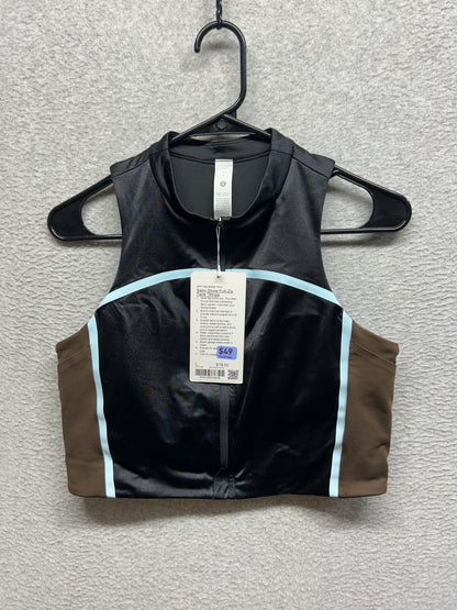 Lululemon Satin Shine Full-Zip Tank Top Size Large Black | Walnut Crunch | Foam Cloud