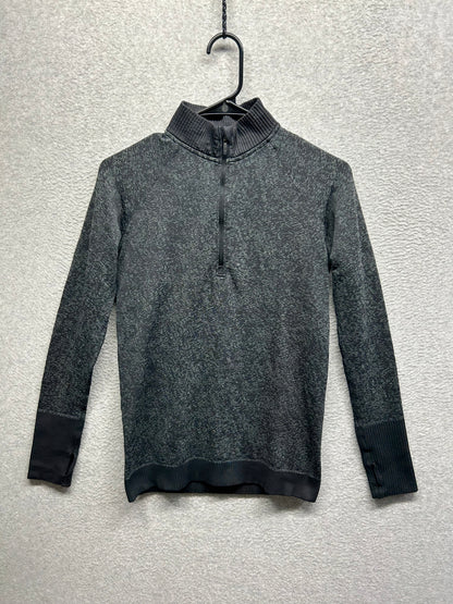 Lululemon Rest Less 1/2 Zip Size 6 Black | Dark Cast