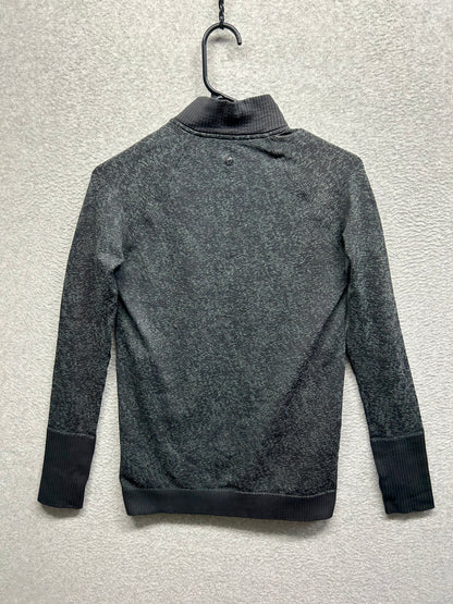 Lululemon Rest Less 1/2 Zip Size 6 Black | Dark Cast