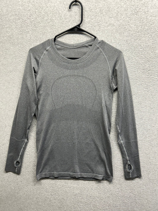 Lululemon Swiftly Tech Long Sleeve Crew Size 8 Heathered Slate