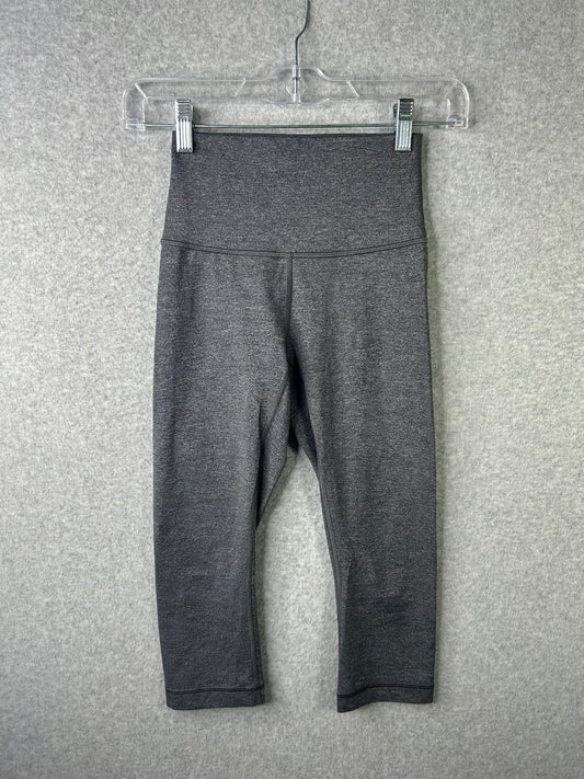 Lululemon Wunder Under Hi-Rise 1/2 Tight Luxtreme 18" Size 2 Heathered Black