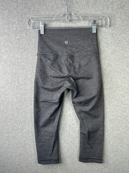 Lululemon Wunder Under Hi-Rise 1/2 Tight Luxtreme 18" Size 2 Heathered Black