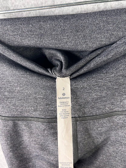 Lululemon Wunder Under Hi-Rise 1/2 Tight Luxtreme 18" Size 2 Heathered Black