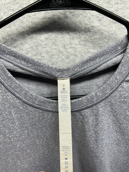 Lululemon Outrun Long Sleeve Size 8 Running Luon Suited Jacquard Arctic Grey Ice