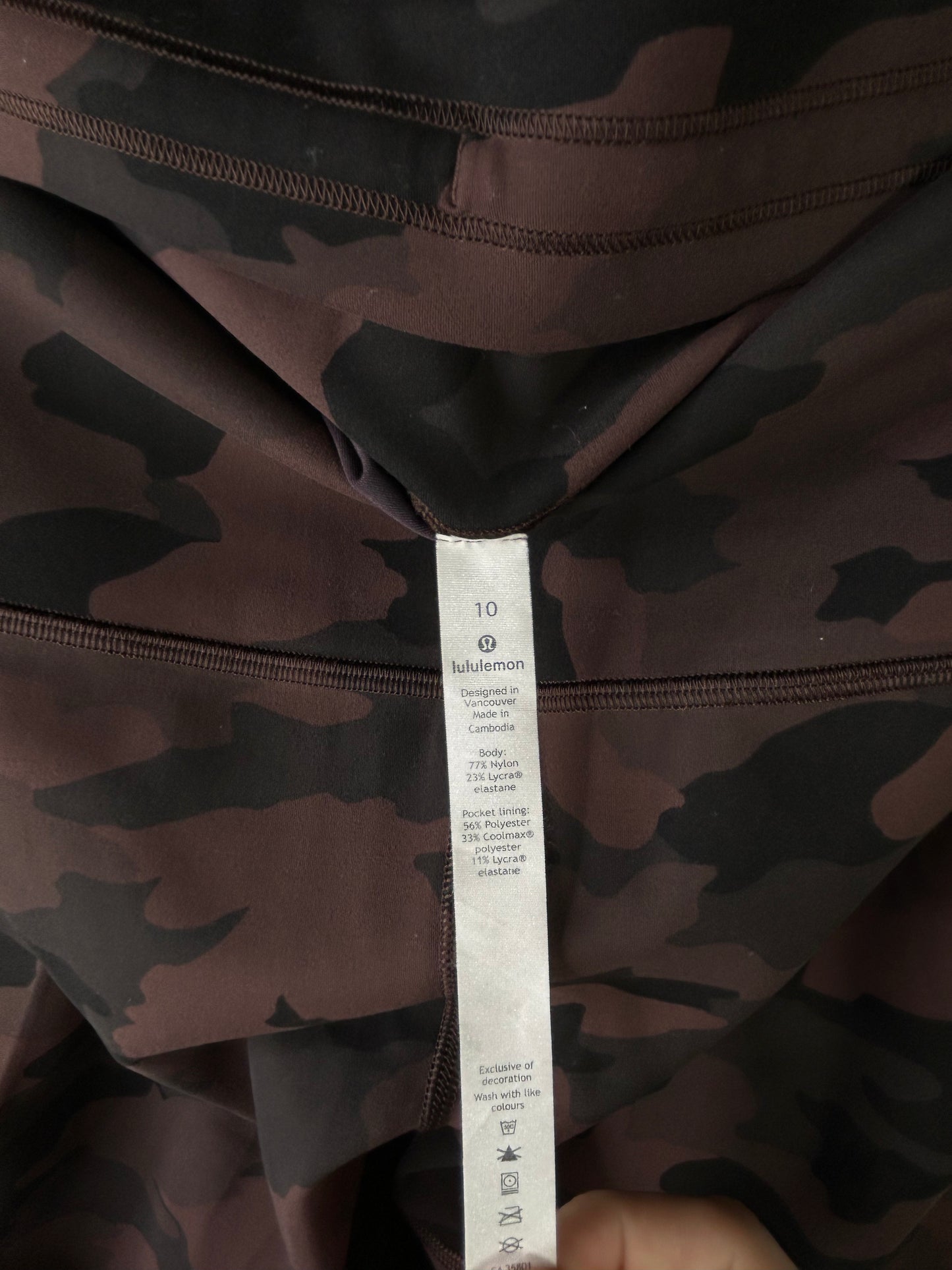 Lululemon Wunder Train High-Rise Tight 25" Size 10 Heritage 365 Camo Brown Earth Multi