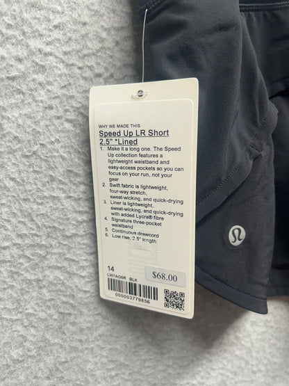 Lululemon Speed Up Short 2.5" Size 14 Black