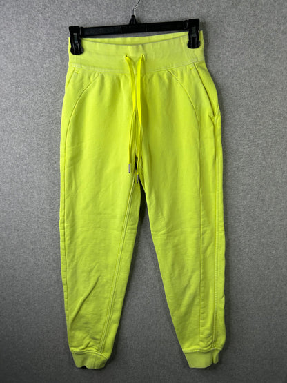 Lululemon Scuba High-Rise French Terry Jogger Size 2 Neon Garment Dye Solid Highlight Yellow