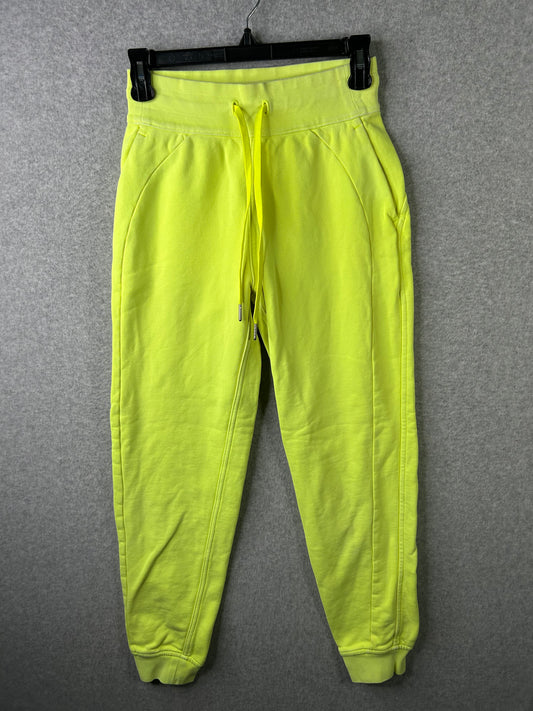 Lululemon Scuba High-Rise French Terry Jogger Size 2 Neon Garment Dye Solid Highlight Yellow