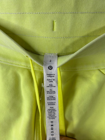 Lululemon Scuba High-Rise French Terry Jogger Size 2 Neon Garment Dye Solid Highlight Yellow