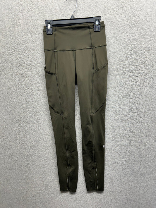 Lululemon Fast & Free 7/8 Tight II Nulux 25" Size 2 Dark Olive