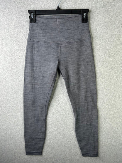 Lululemon Align Pant II 25" Size 6 Mini Heathered Herringbone Heathered Black White