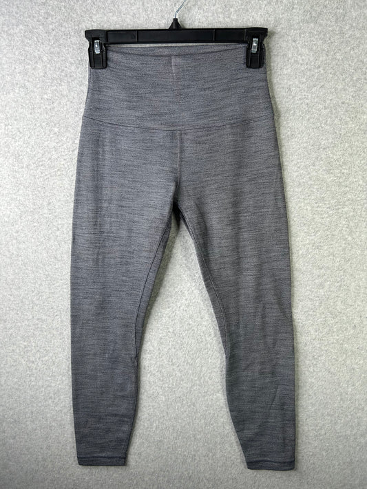 Lululemon Align Pant II 25" Size 6 Mini Heathered Herringbone Heathered Black White