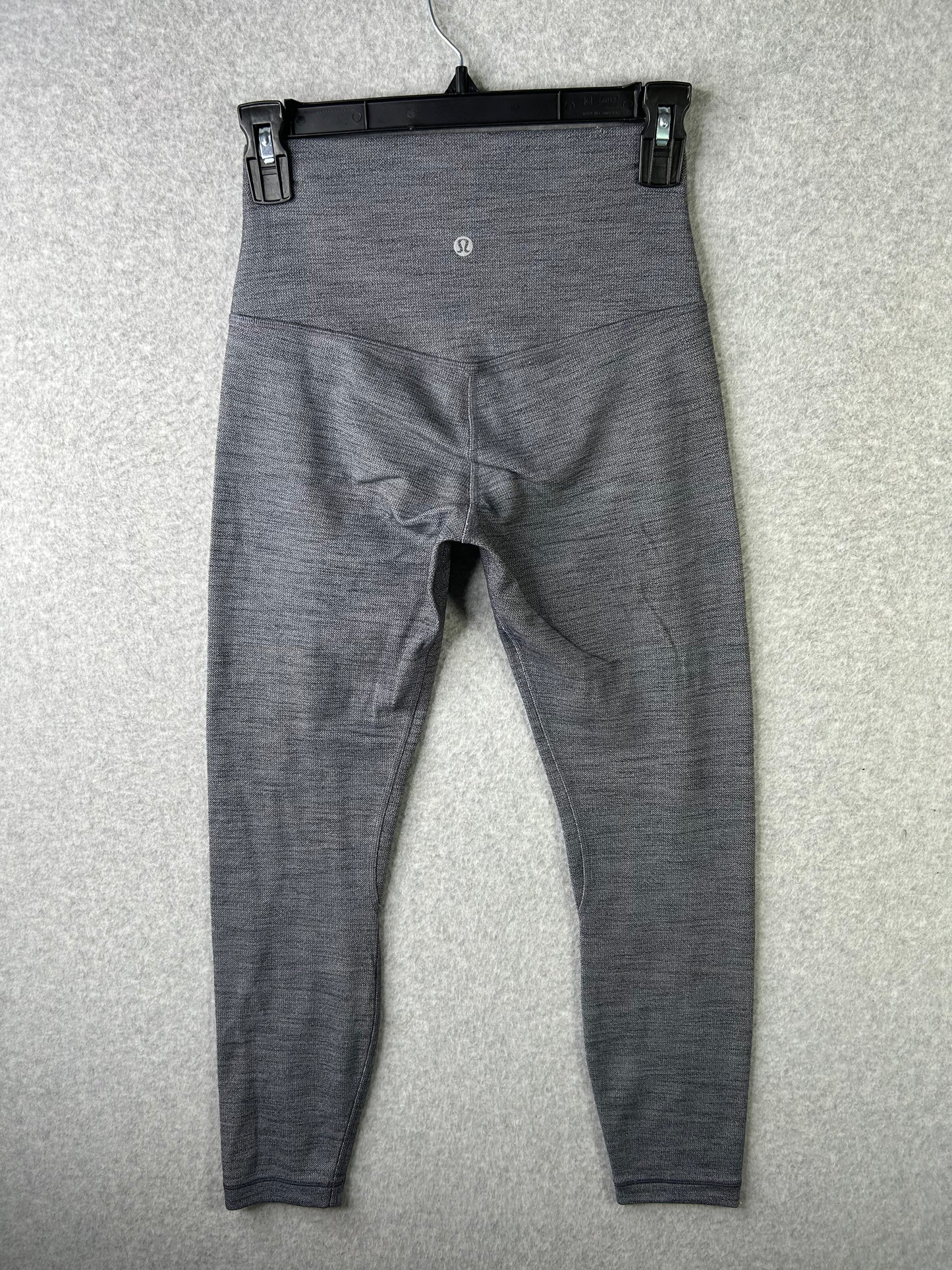 Lululemon Align Pant II 25" Size 6 Mini Heathered Herringbone Heathered Black White