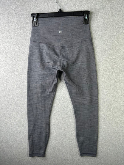 Lululemon Align Pant II 25" Size 6 Mini Heathered Herringbone Heathered Black White