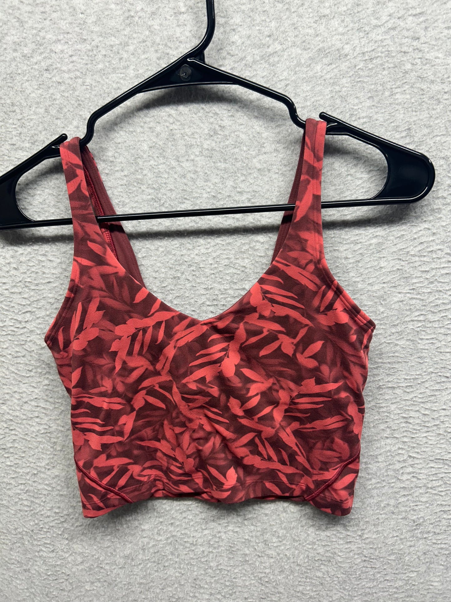 Lululemon Align Cropped Tank Top Size 4 Spray Leaf Fireside Red Multi